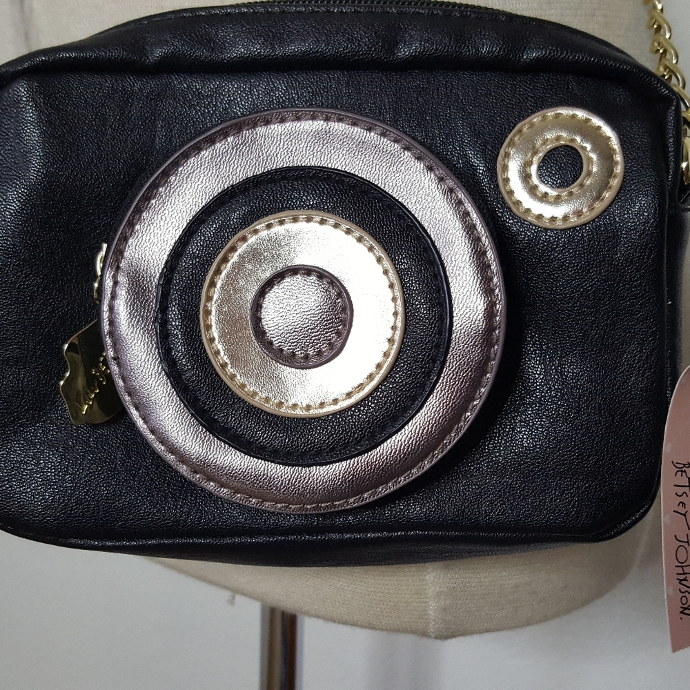 Betsy Johnson Camera Crossbody Purse NWT